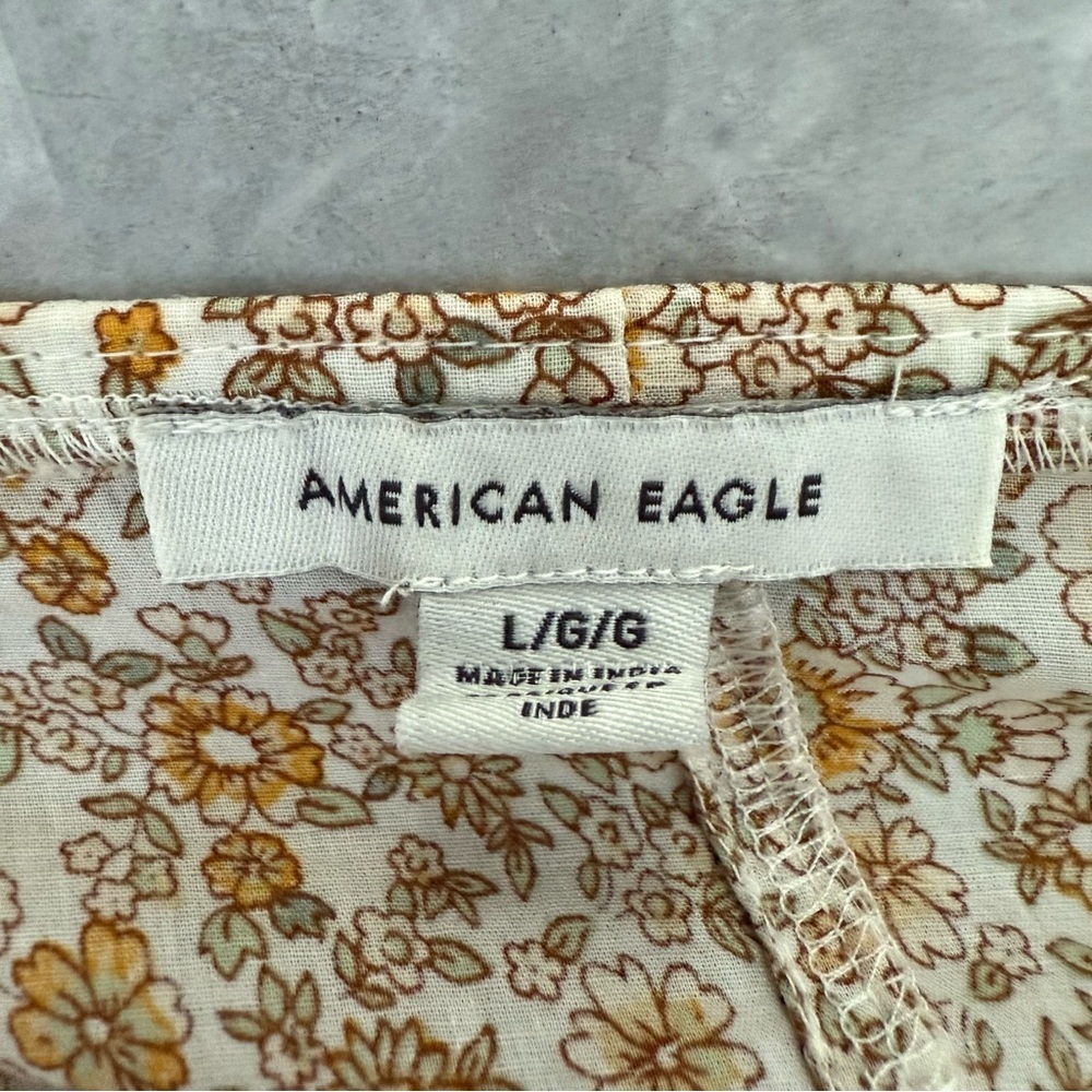 Women’s American Eagle AE Front Cut-Out Floral Spaghetti Strap Romper Size Large - Picture 12 of 16